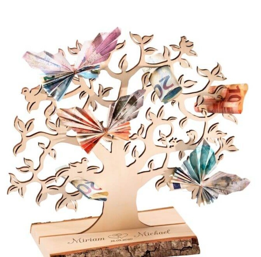 Geldgeschenk Baum mit Geldblüten