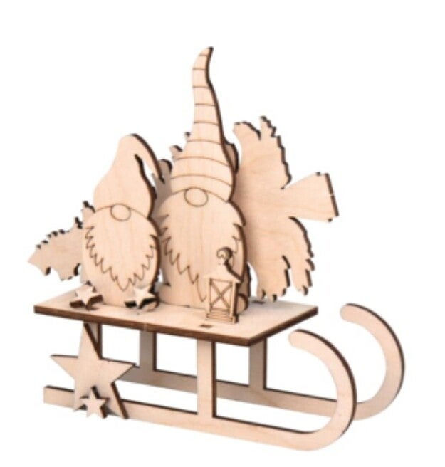 Schlitten Holz Weihnachtsmotiv