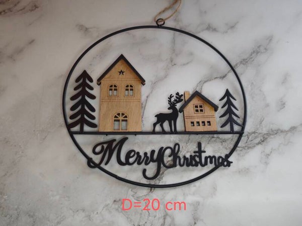 Dekoring Metall Holz Türkränze Fensterbild