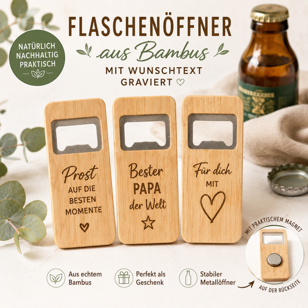 Flaschenöffner Holz "I Love Rhede" oder ihr Logo