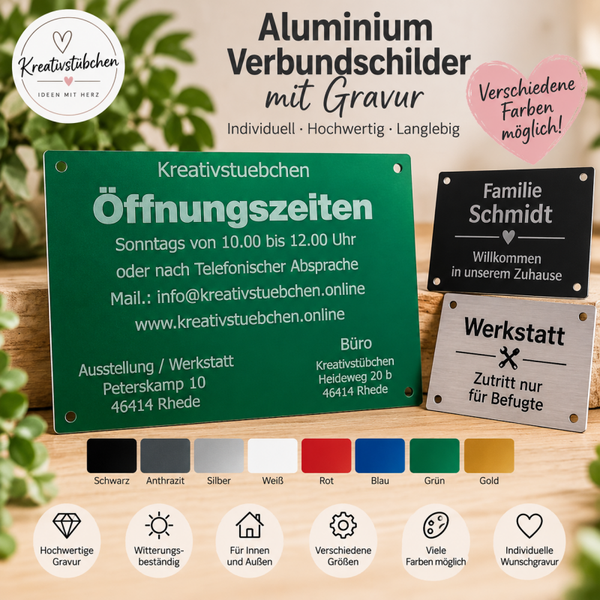 Aluverbundplatte mit Gravur