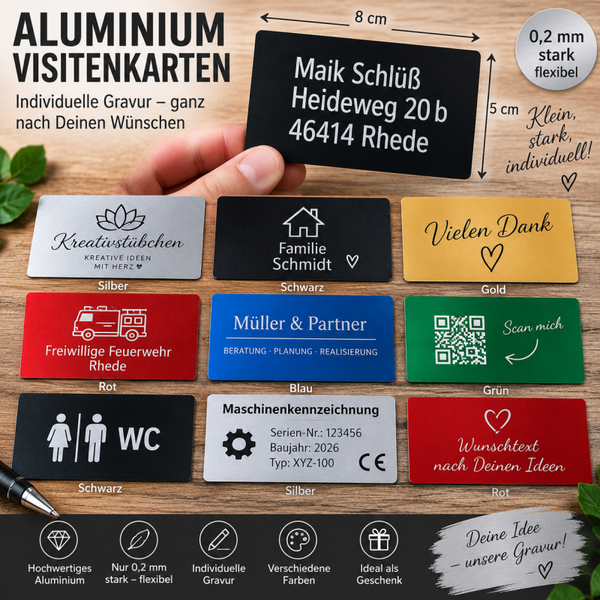 Schilder aus Aluminiumblech