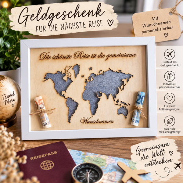 Weltkarte im Rahmen