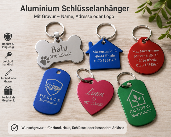 Metallplakette mit Gravur