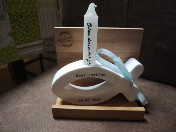 Kommunion Fisch mit Kerze