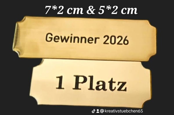 Pokal Plakette mit Gravur