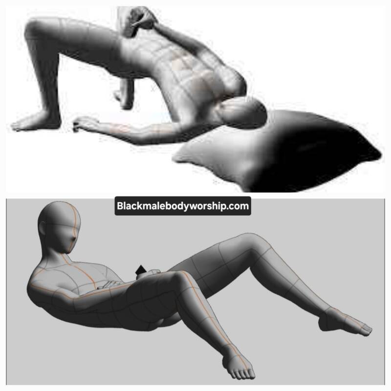 double image of male masturbation illustration techniques from side angles