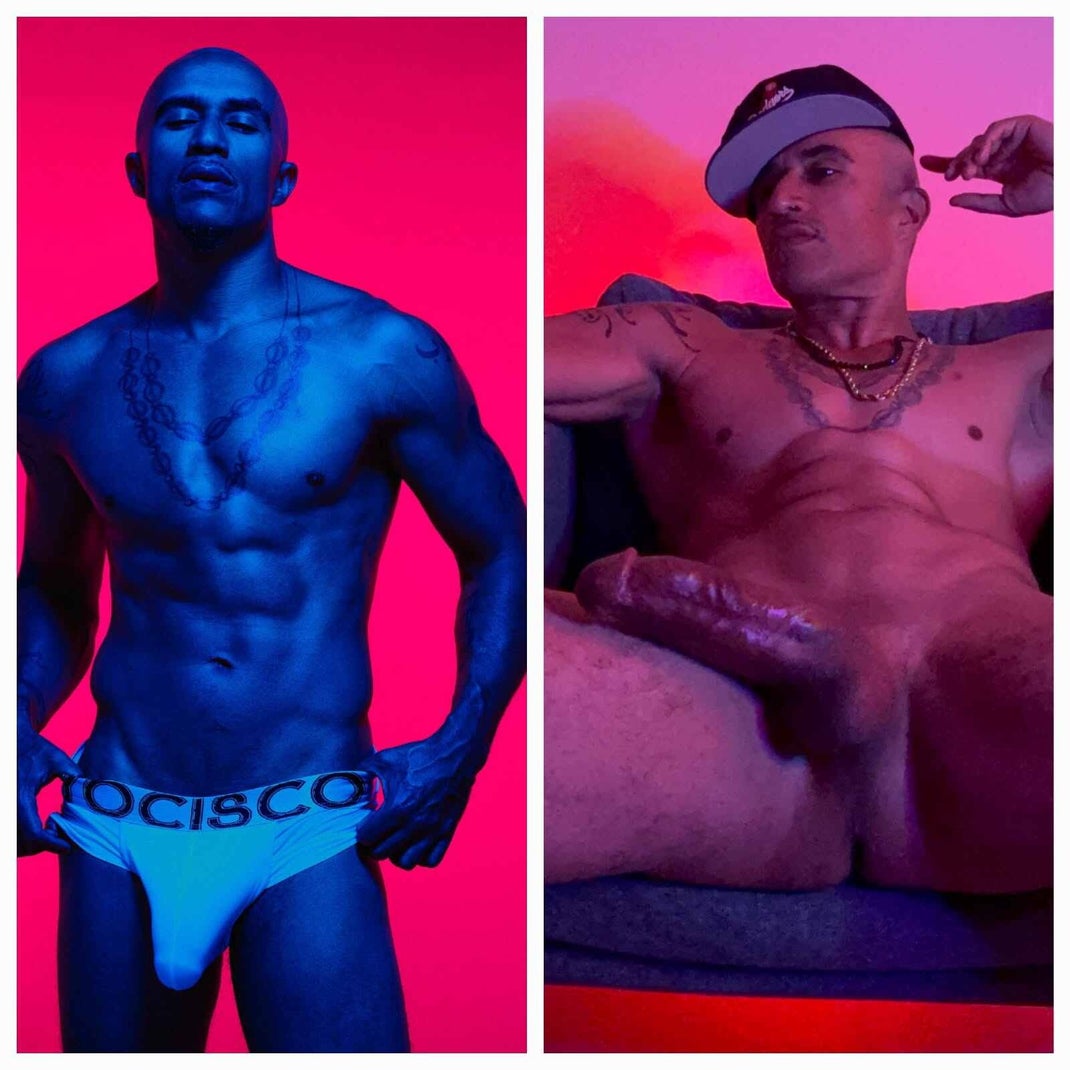 Mature bald Black man in underwear and erect. Exuding masculine energy and erotic confidence