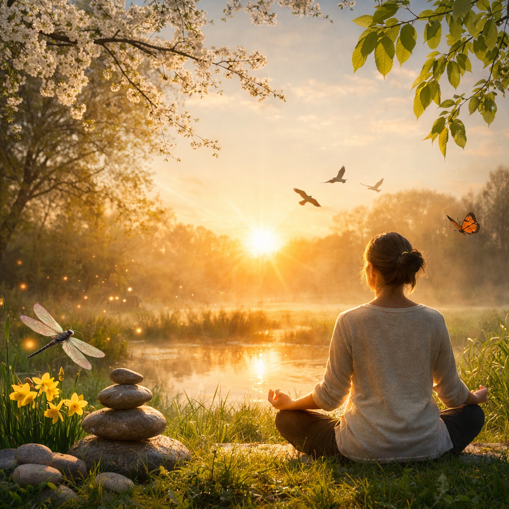 Rustige ochtendwandeling in de natuur