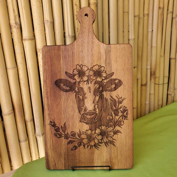 Floral Cow Charcuterie Board