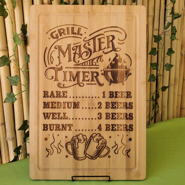 Grill Master Timer BBQ Serving Board