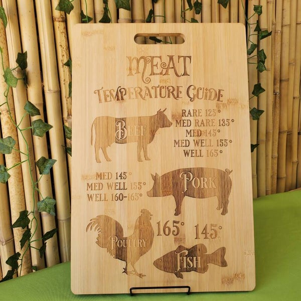 MEAT TEMPERATURE GUIDE BBQ Serving Board