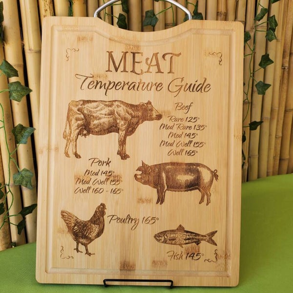 MEAT TEMPERATURE GUIDE BBQ Serving Board