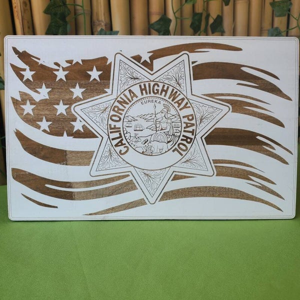 California Highway Patrol wood sign