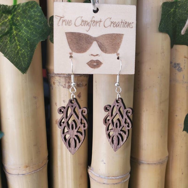 Walnut Laser cut Earrings