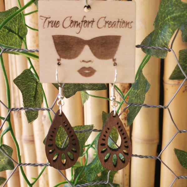 Walnut Laser cut Earrings