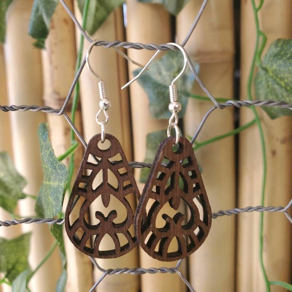 Walnut Laser cut earrings