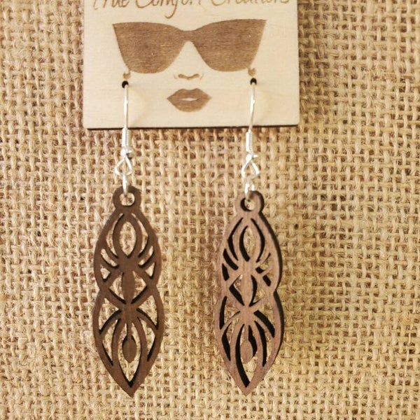 Walnut Laser cut Earrings