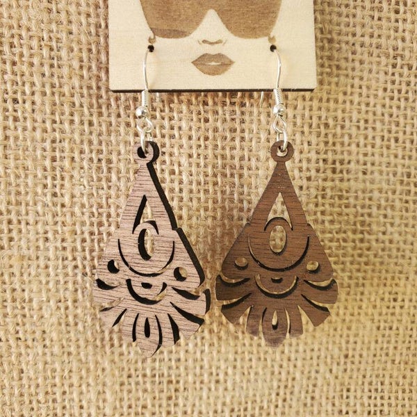 Walnut Laser cut Earrings