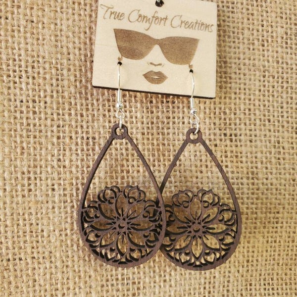 Walnut Laser cut Earrings