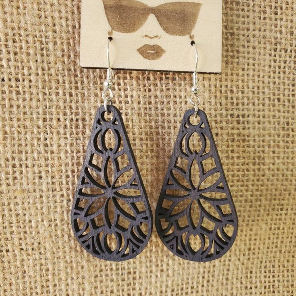 Walnut Laser cut Earrings