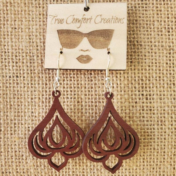 Walnut Laser cut Earrings