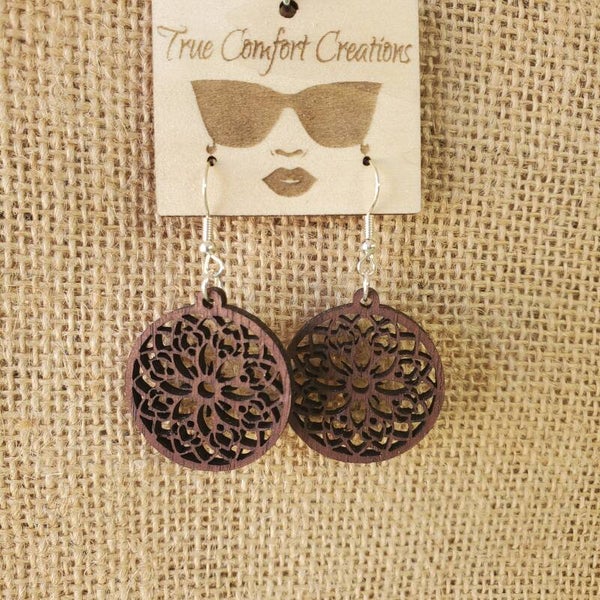 Walnut Laser cut Earrings