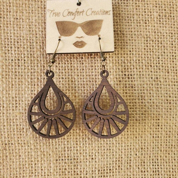 Walnut Laser cut Earrings