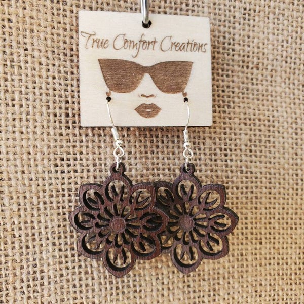 Walnut Laser cut Earrings