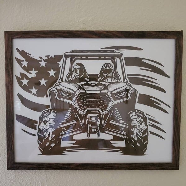 Racing side by side/flag