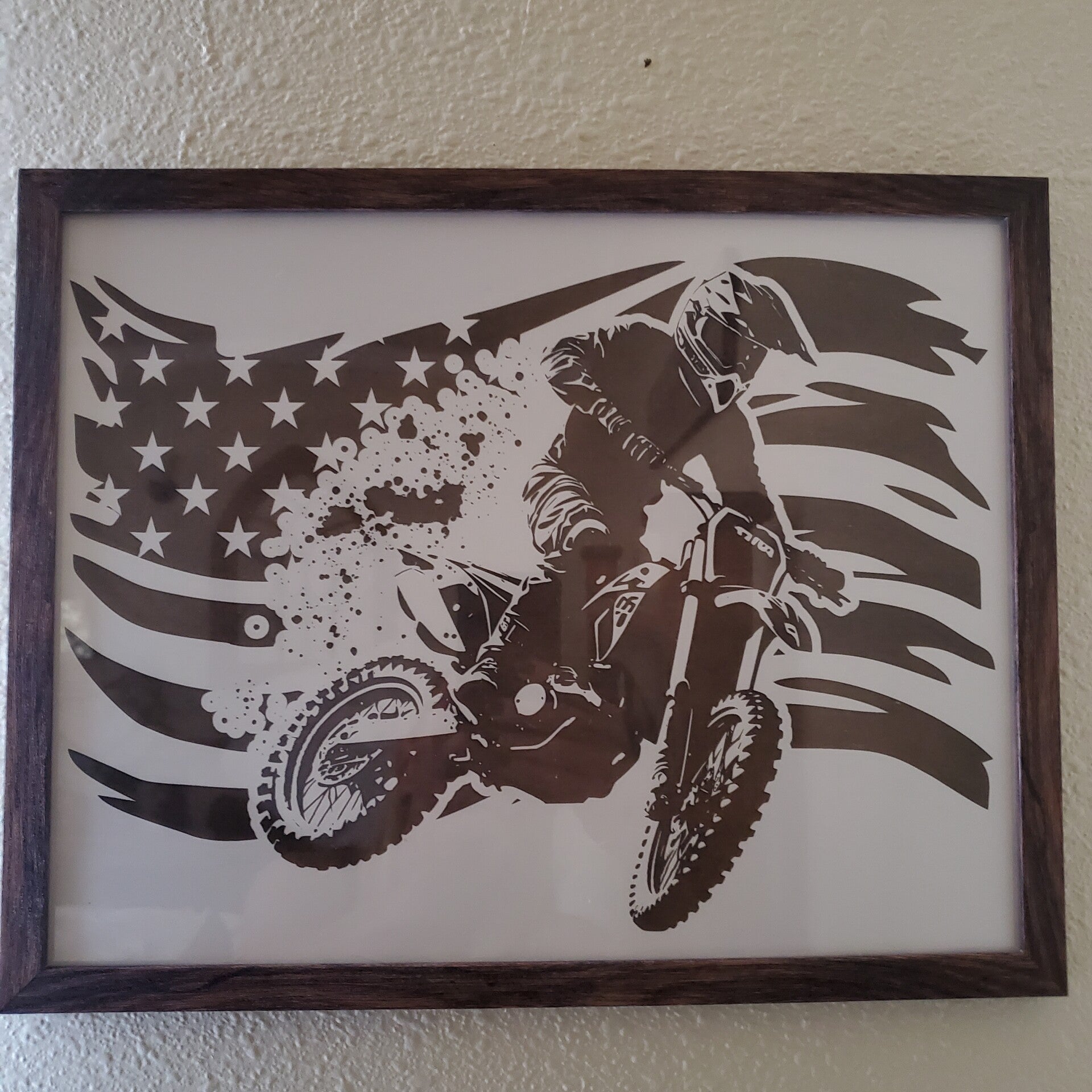 Motocross rider/flag