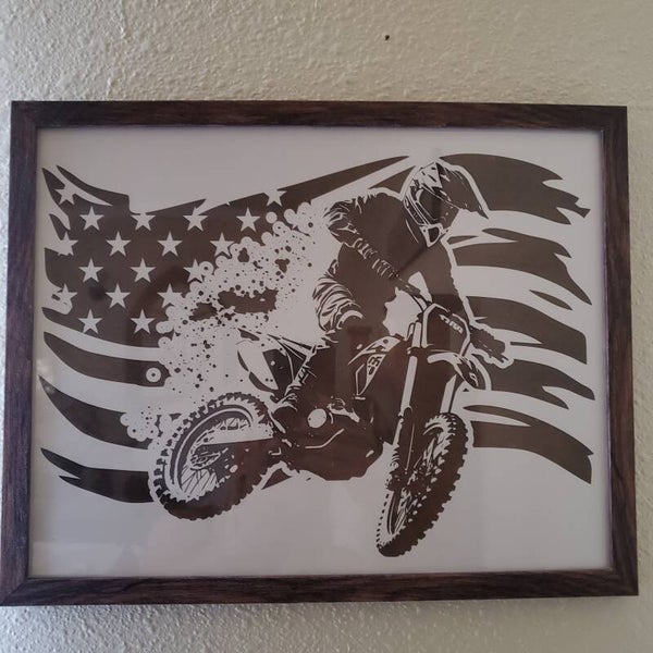 Motocross rider/flag