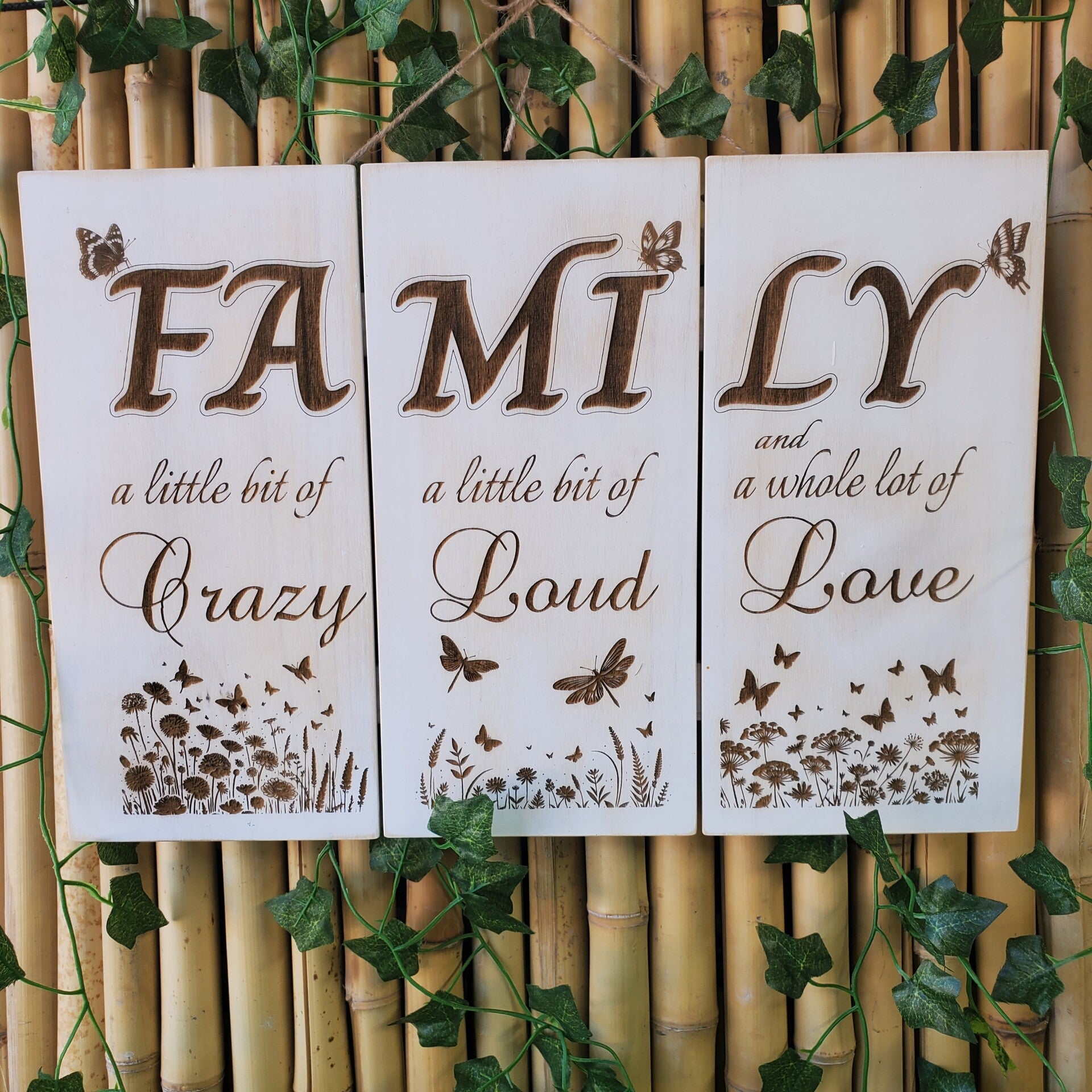 Family wooden hanging sign