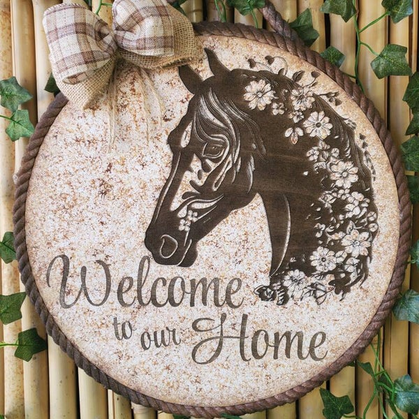 Welcome to our home floral horse