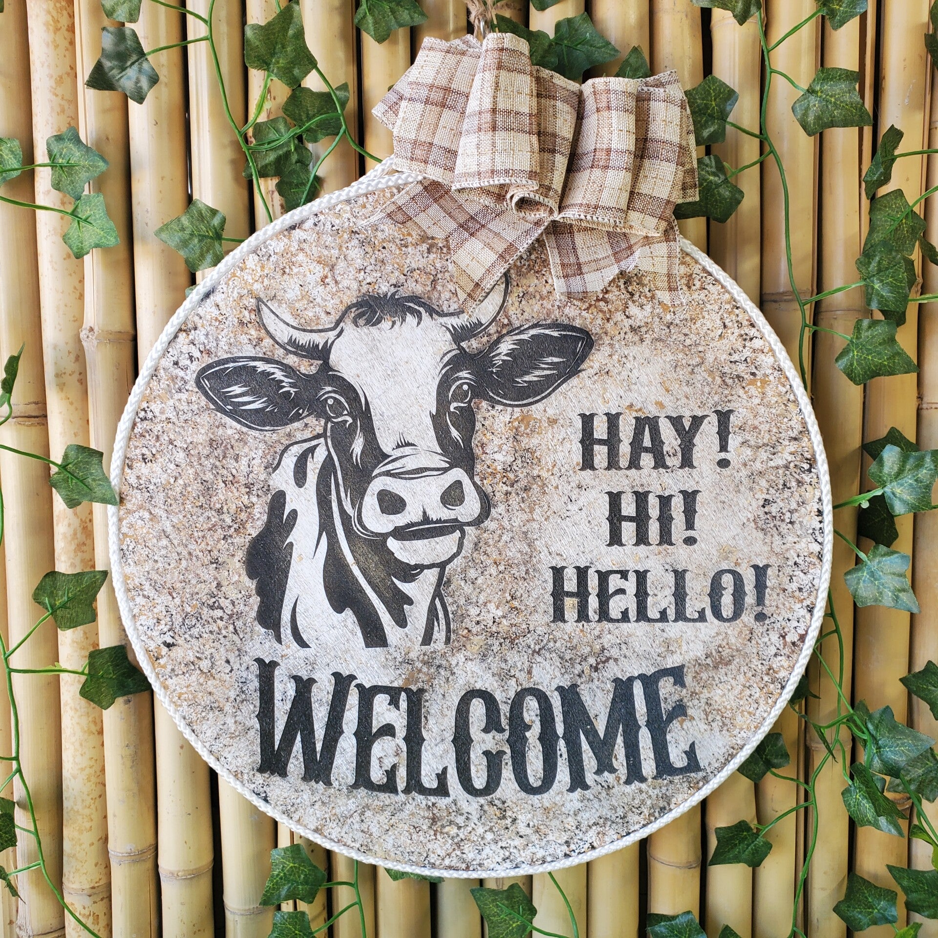 Hay! Hi! Hello! Cow Welcome