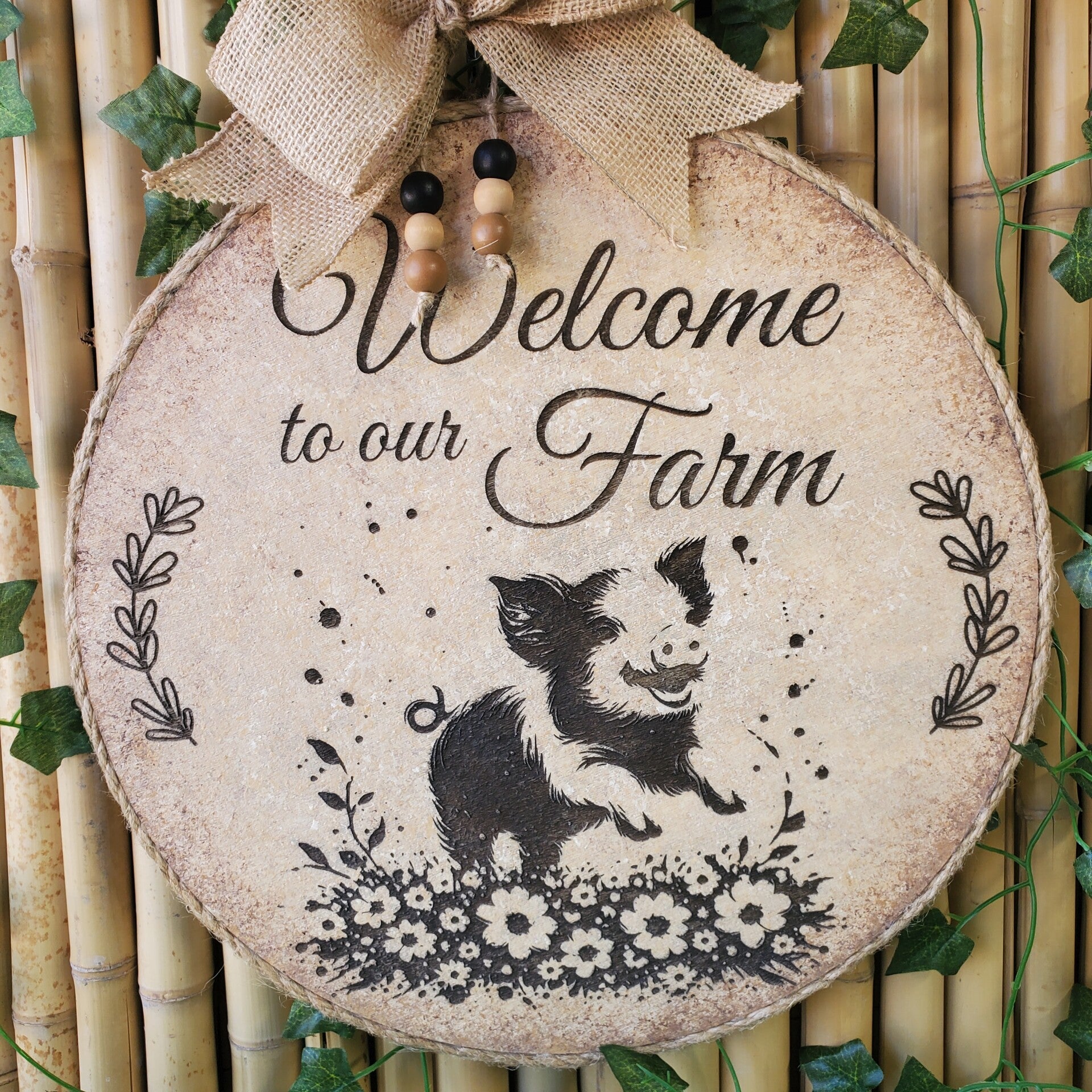 Welcome to our Farm happy pig