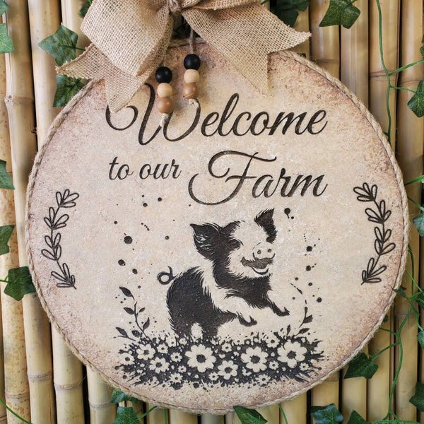 Welcome to our Farm happy pig