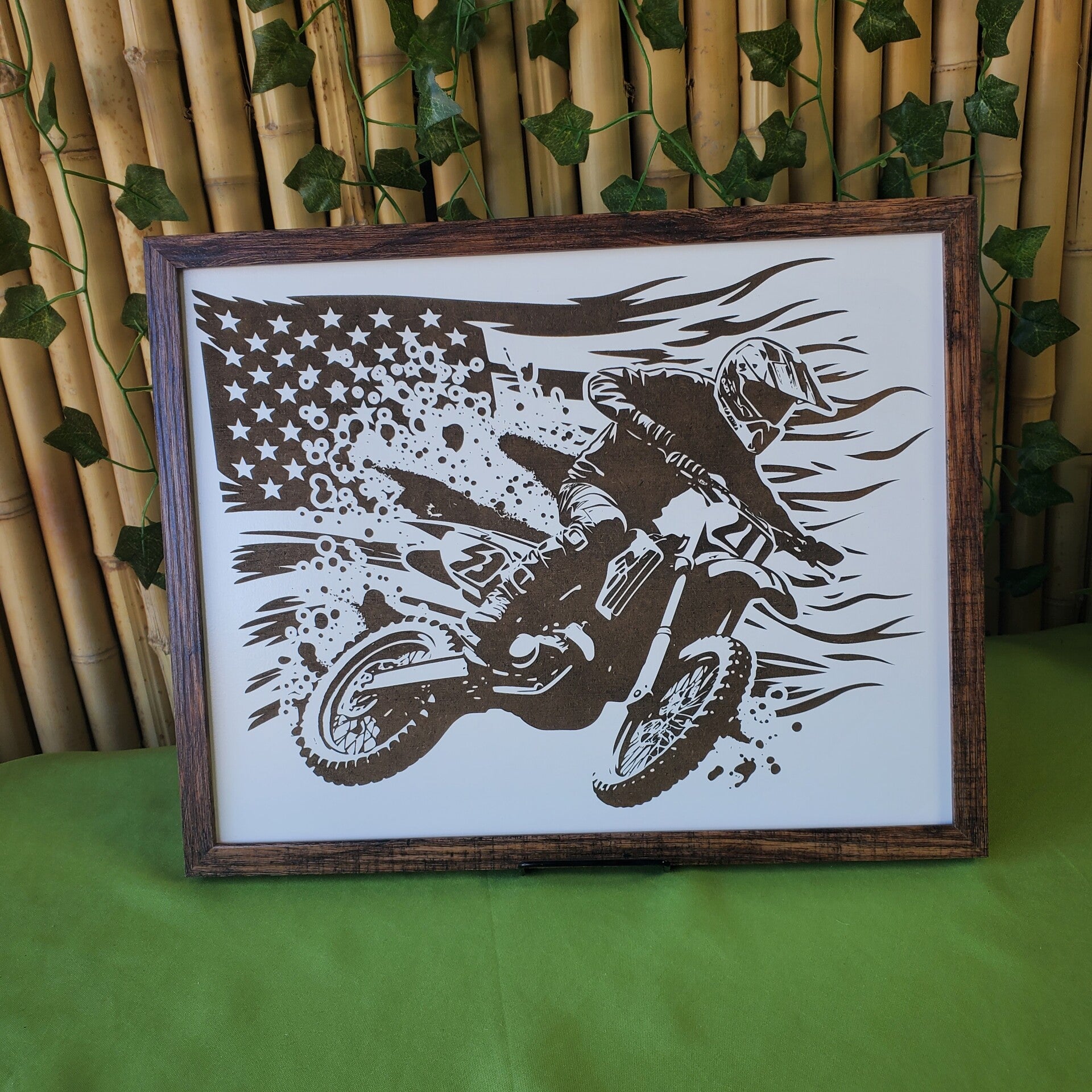 Motocross rider/flag