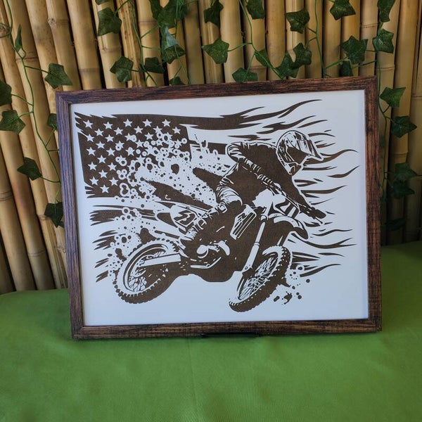 Motocross rider/flag