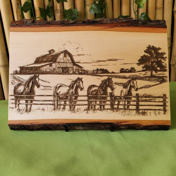 Live edge barn scene