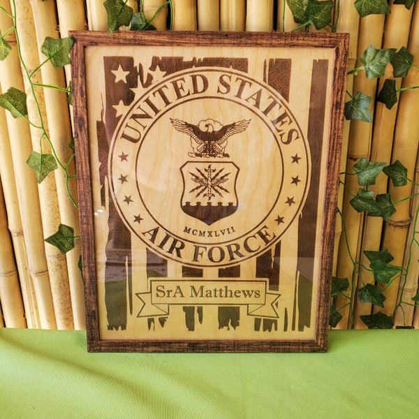 11"×14" framed wooden sign (background option #2)