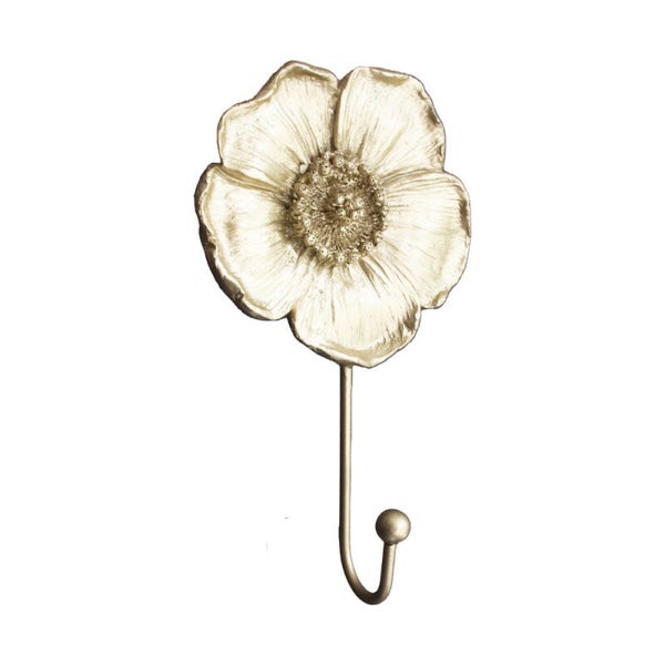 Kapstokhaakje bloem goud