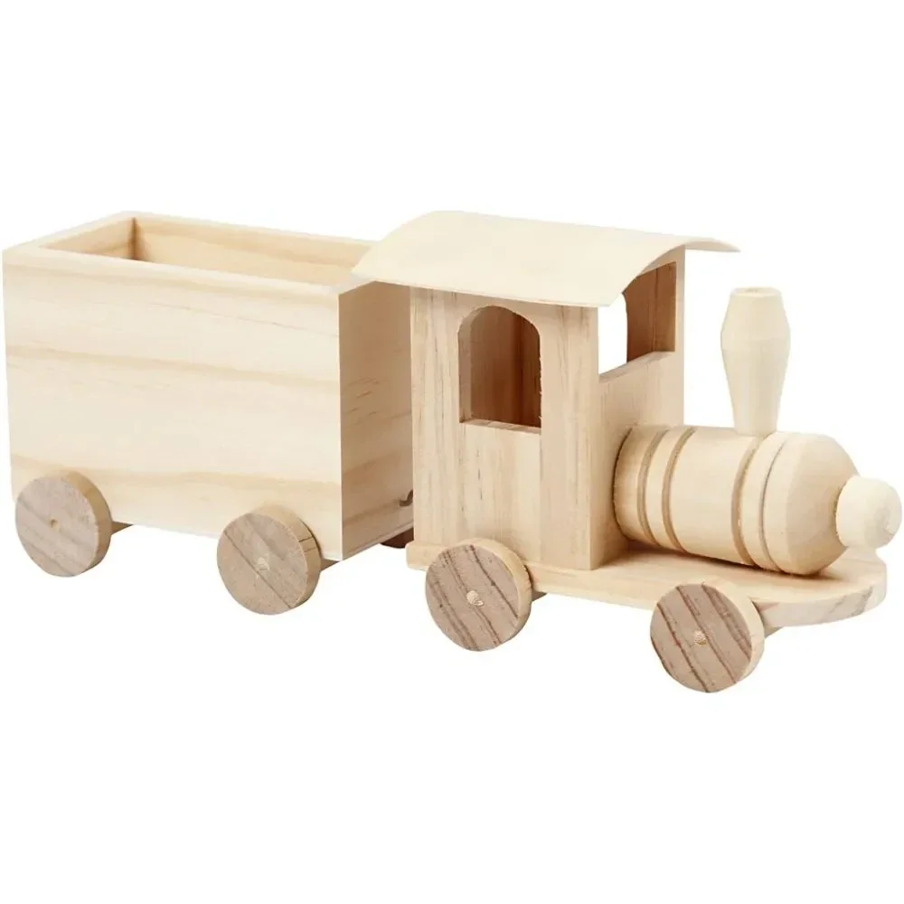Houten Treintje met twee wagonnetjes