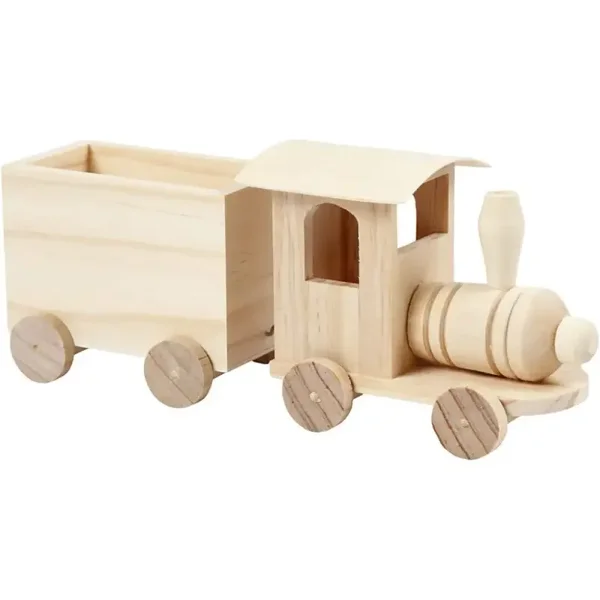 Houten Treintje met twee wagonnetjes