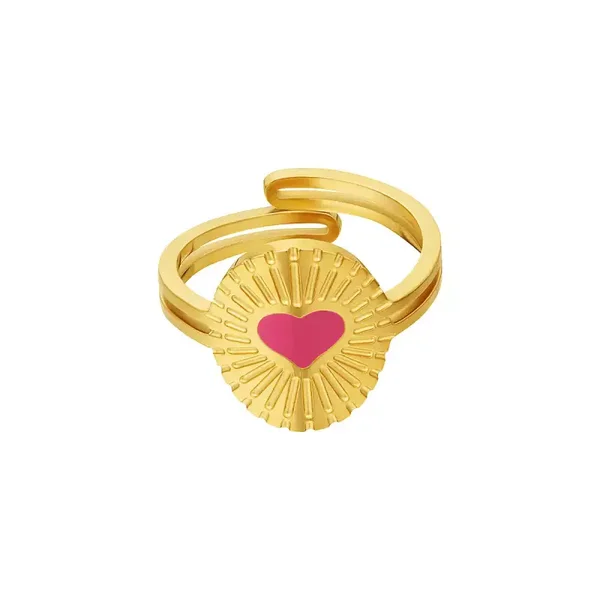 Pink heart ring