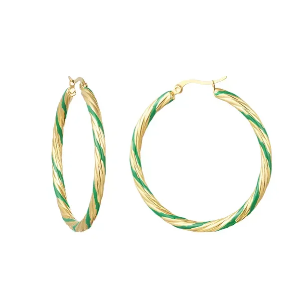 Twist earrings green