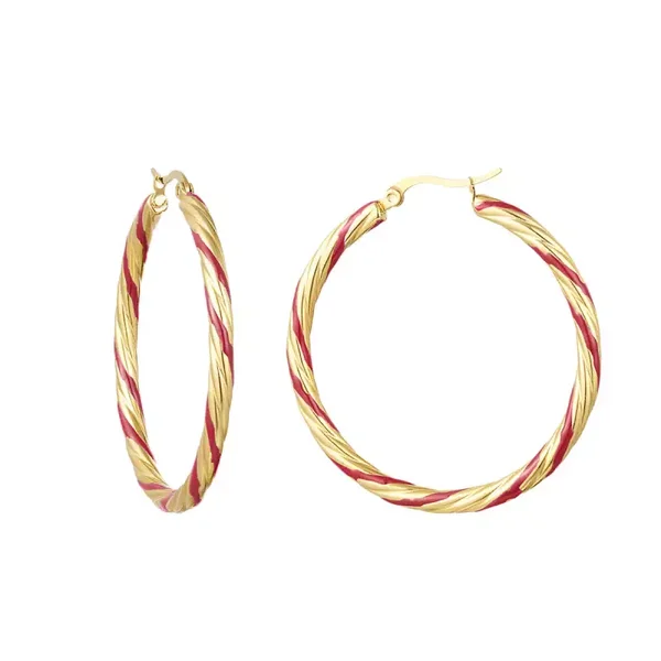 Twist earrings pink