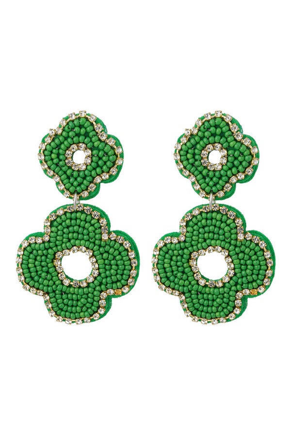 Beads earrings green