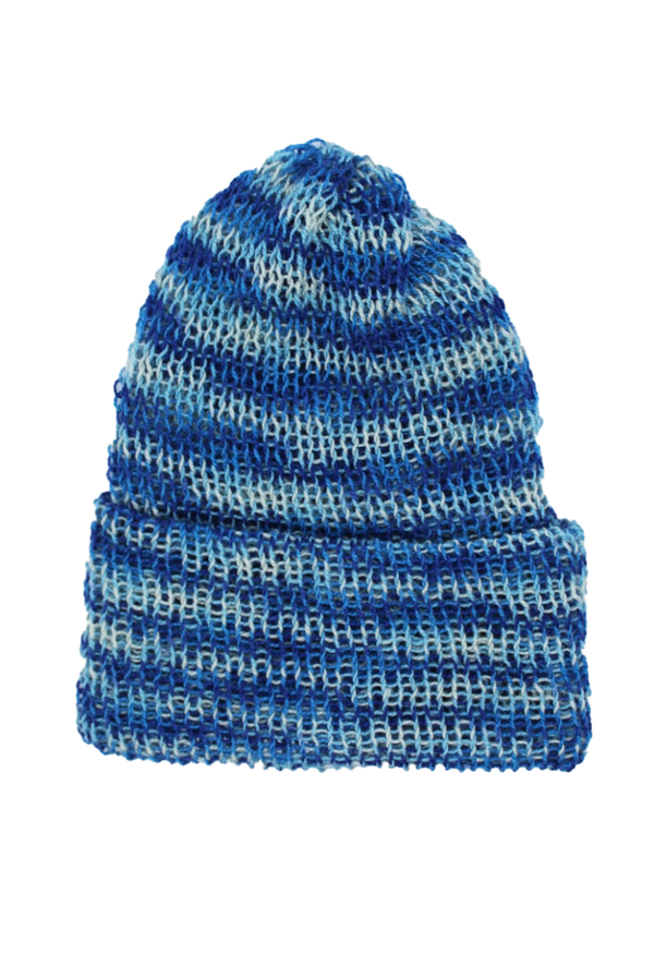 Gebreide beanie blauw