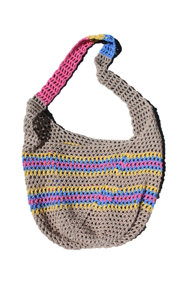 Stripe crochet tote
